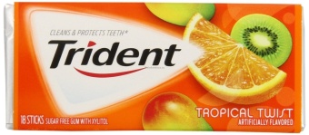 Жевательная резинка Trident Gum Tropical Twist, США