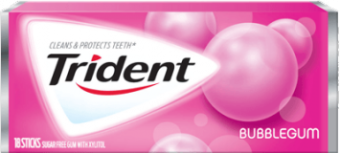 Жевательная резинка Trident Gum Bubblegum, США