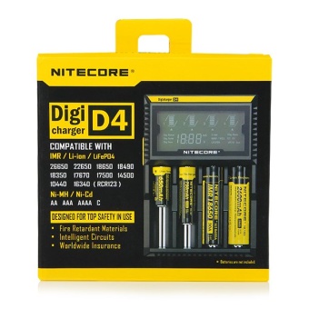 Nitecore D4 LCD Универсальное зарядное устройство + кабель для автомобильной подзарядки